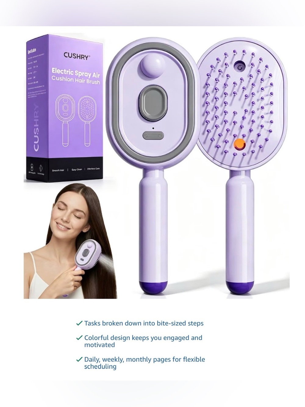 CUSHRY Electric Spray Air Cushion Hair Brush - New in Box NWT